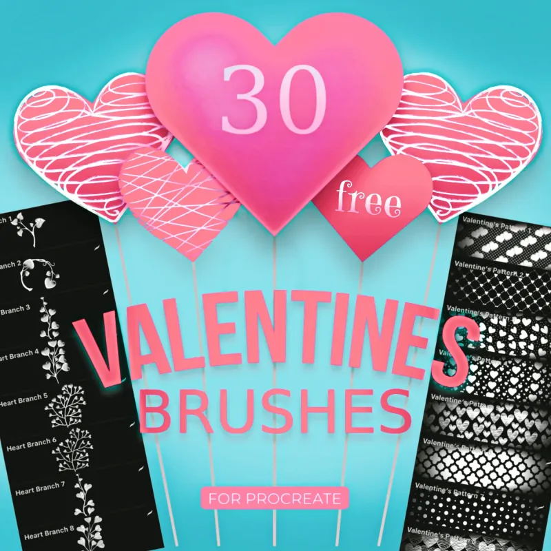 💝 Valentine’s Collection – Free Brushes & Tutorials