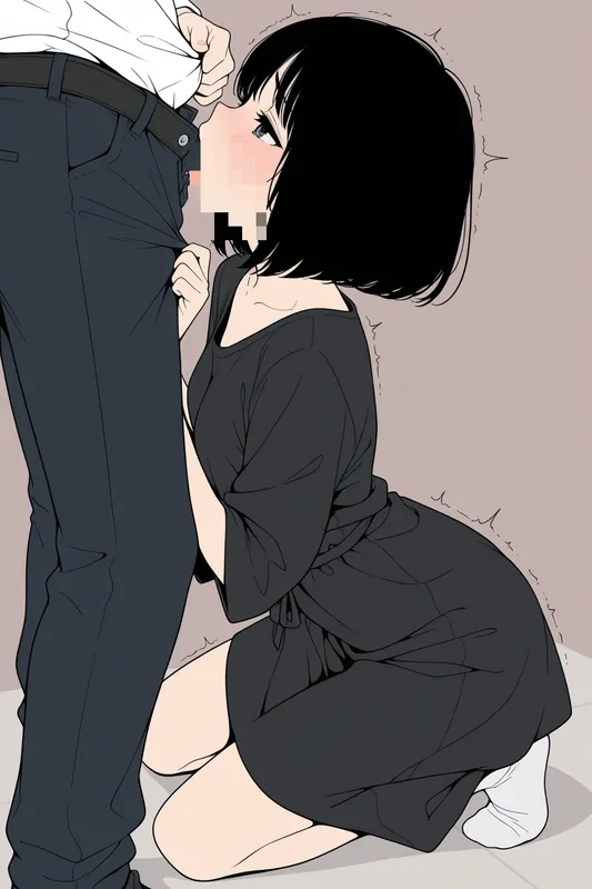 黒髪ボブの女の子(3) イラスト集 No. 8