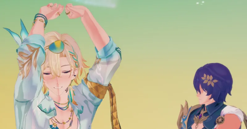 Silly beach dance
