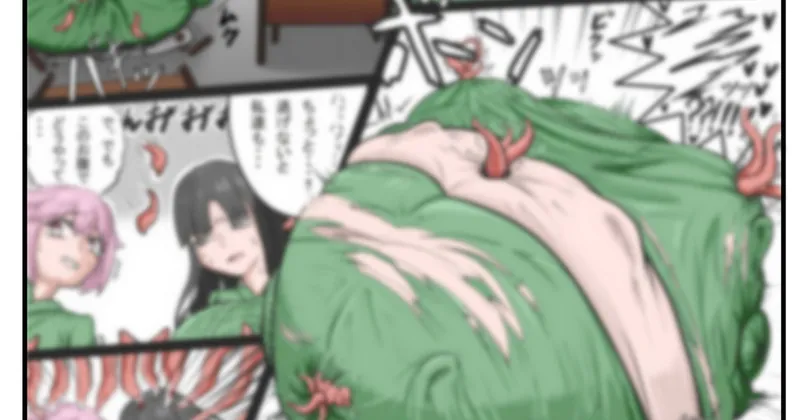 膨体状態からお腹に触手が入り込んで、さらに爆膨しちゃうナオちゃん