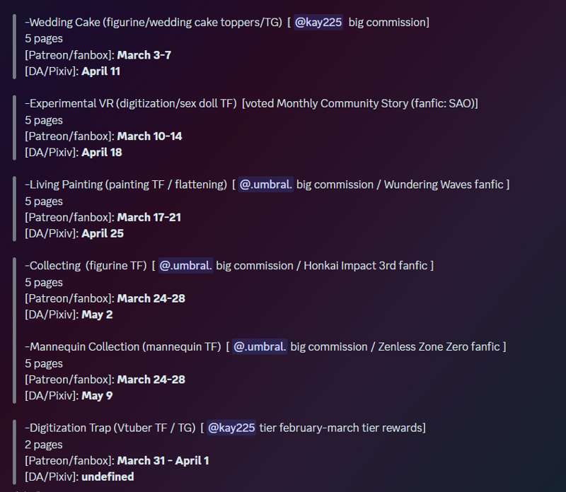 March Schedule