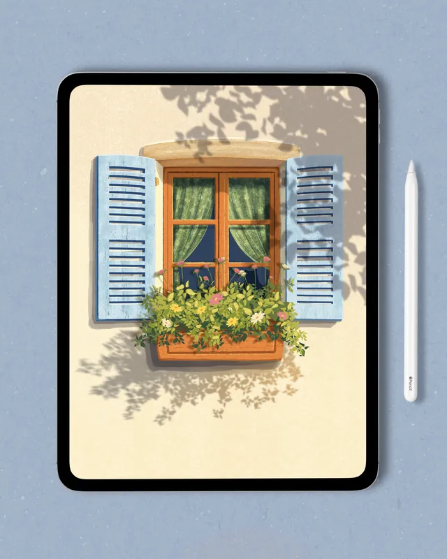 Floral Window Painting