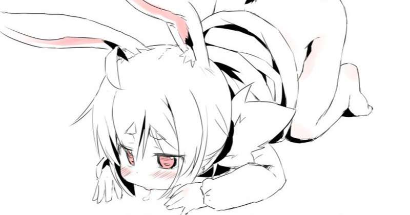 おえかき電池を充電するうさぎ
