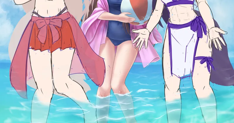 次回の配信日時＋夏イラスト（ラフまで）