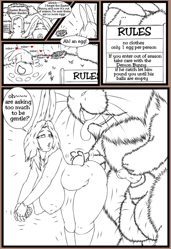 easter bunny special lineart